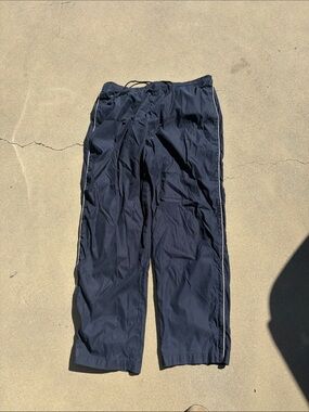 Men's Navy Track Pants with Side Stripe
